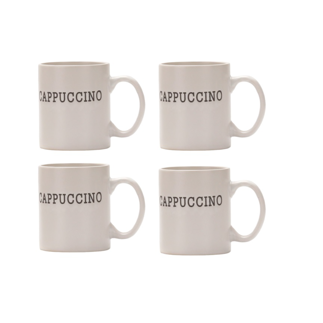 Ceramic Mug Cream Cappa 350ml 4Pc