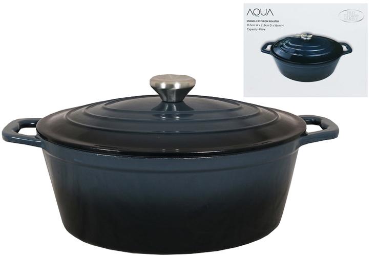 Premium Enamel Cast Iron Oval Casserole - 4L