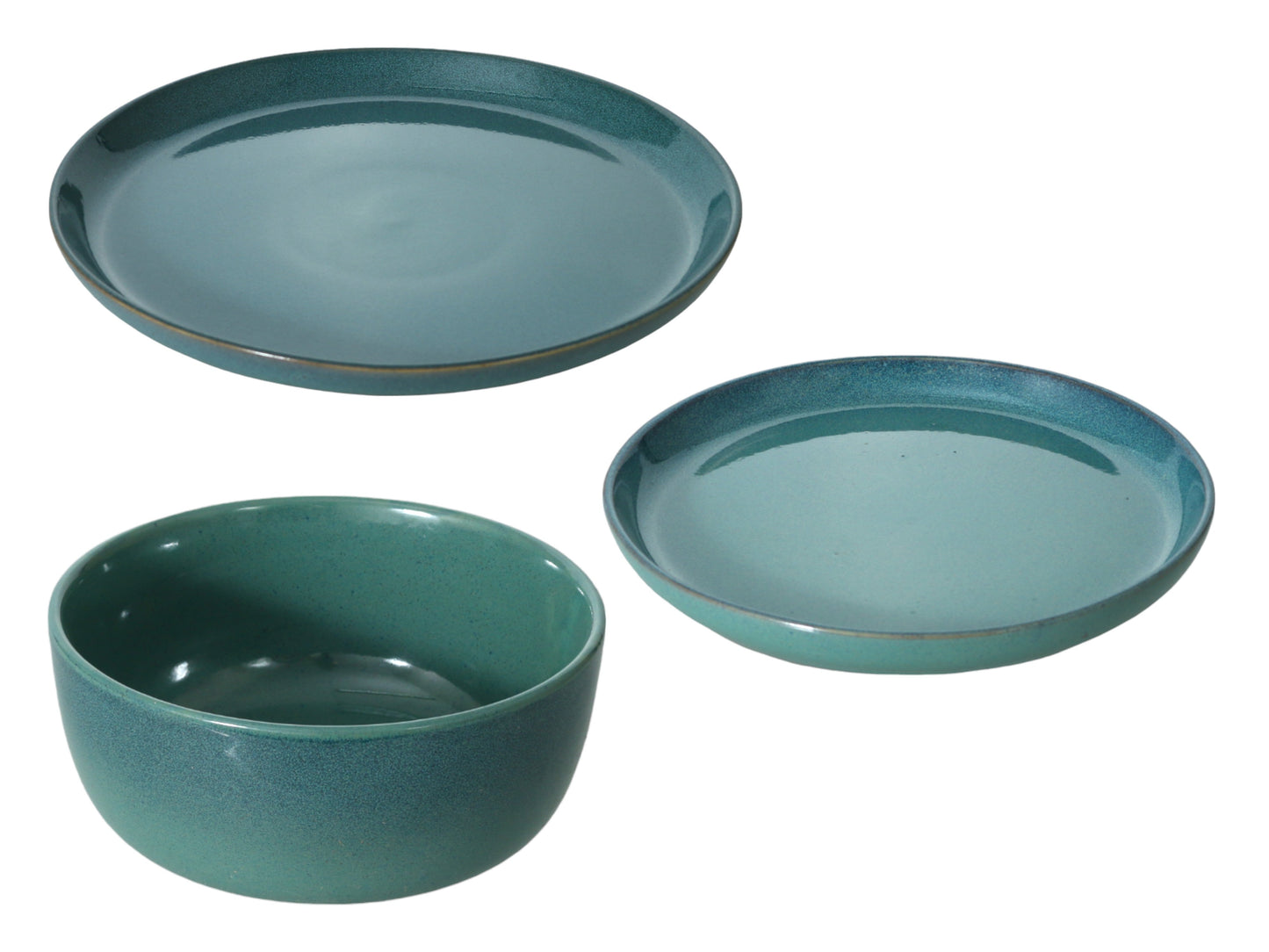 12-Piece Blue Ceramic Dining Set - GlassLink