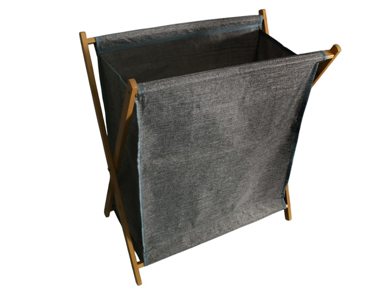 Large Grey Laundry Bin – 50x34x56.5cm Spacious Storage - GlassLink
