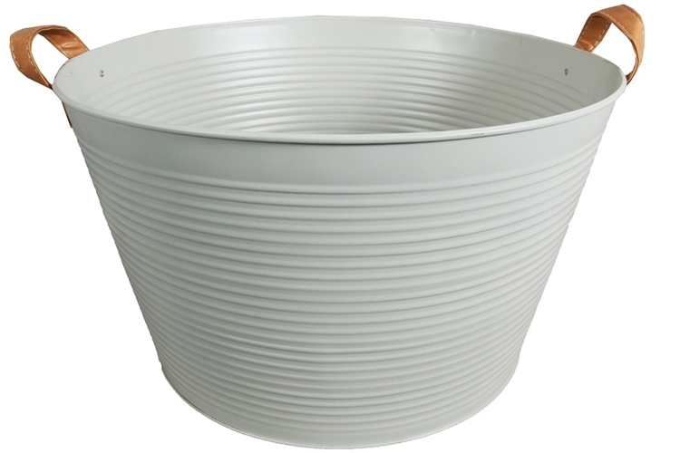 Metal Bucket White with Handles