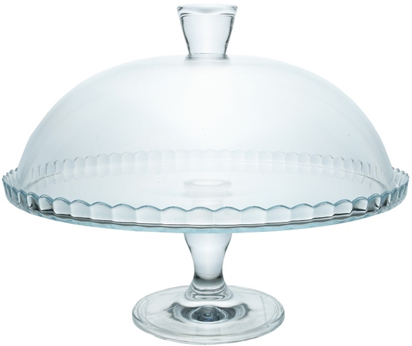 Pasabahce glass patisserie 32cm Cake Stand with Dome – Elegant Pastry Display