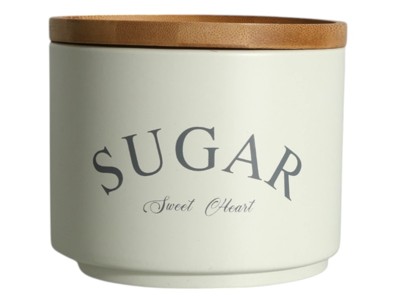 Cream Sugar Canister with Bamboo Lid – Airtight Storage