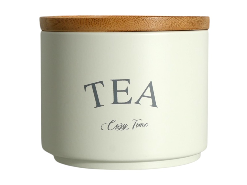 Cream Tea Canister with Bamboo Lid – Freshness Sealed