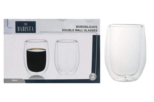 Barista Borosilicate Double Wall 330ml Glasses 2-Pack GlassLink