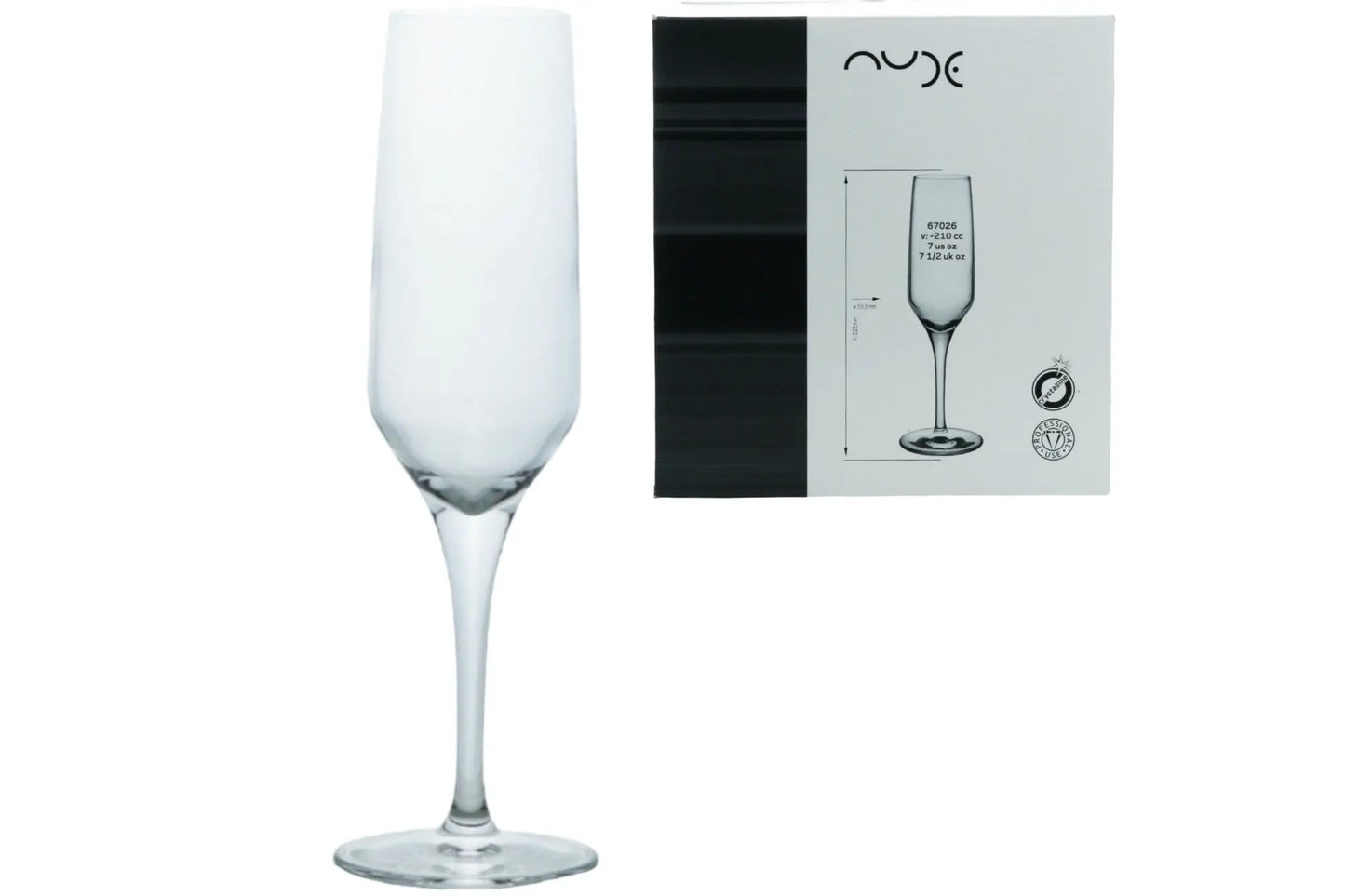 Nude Fame Champagne Glass 210ml 6-pack GlassLink