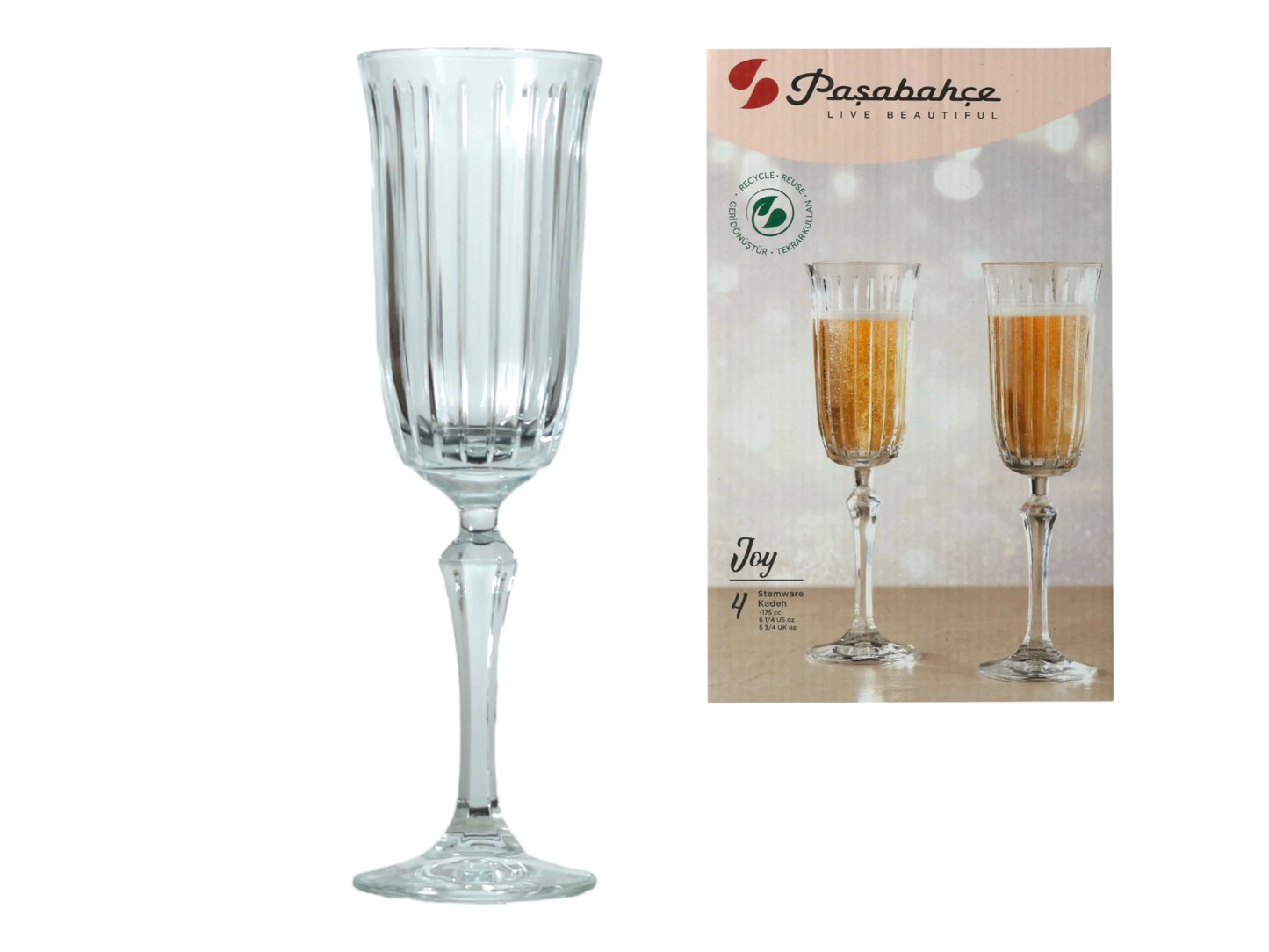 Joy by Pasabahce Champagne Glass 4-Pack GlassLink