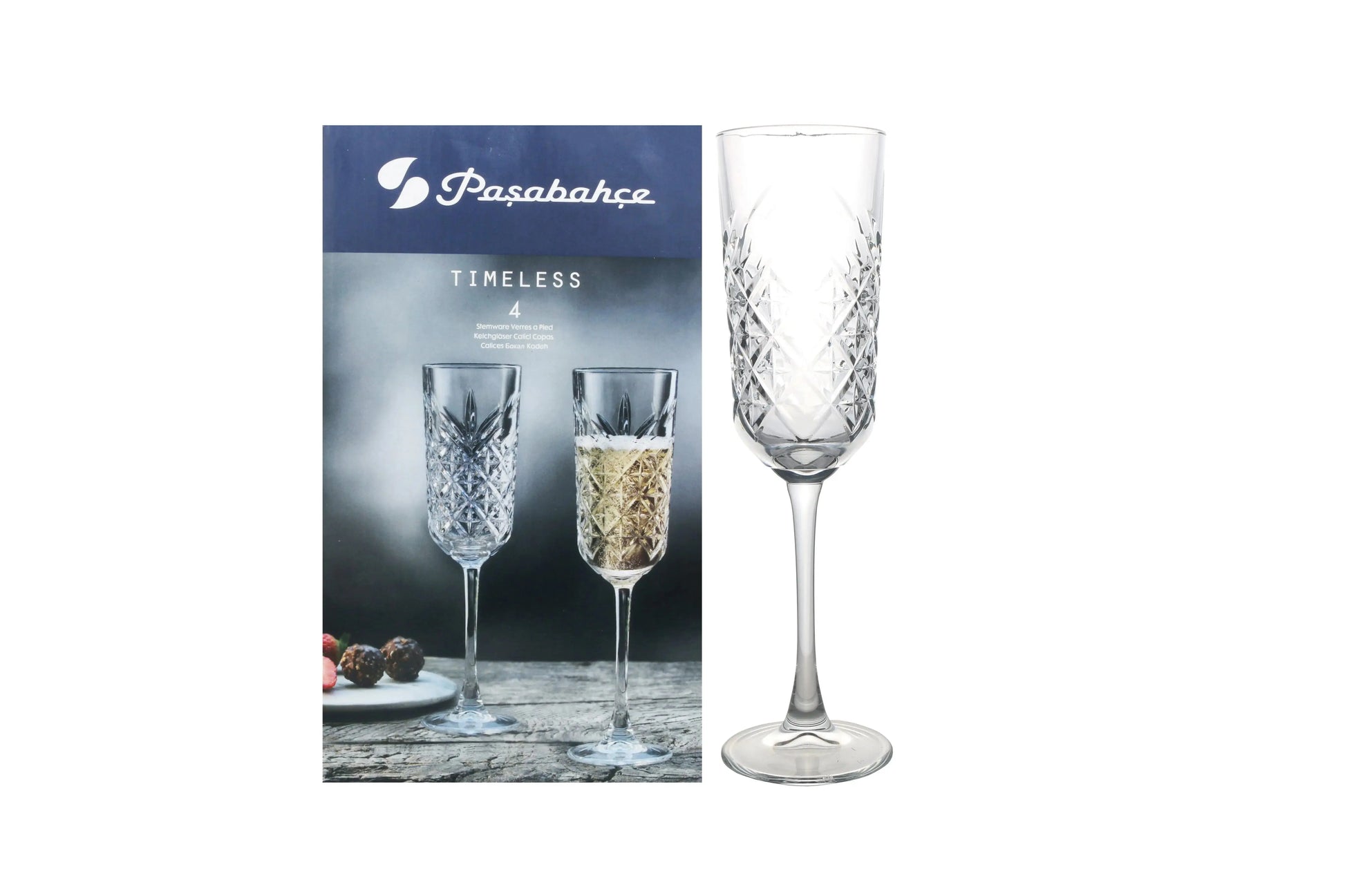 Timeless by pasabahce Champagne Flute Glass 4-Pack 175ml GlassLink