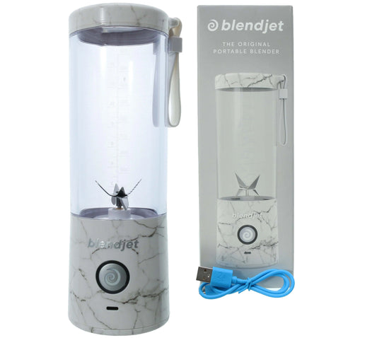 BlendJet 2 Portable Blender - White Marble Edition GlassLink