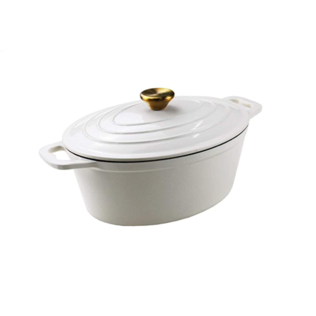 Premium Enamel Cast Iron Oval Casserole - 4L