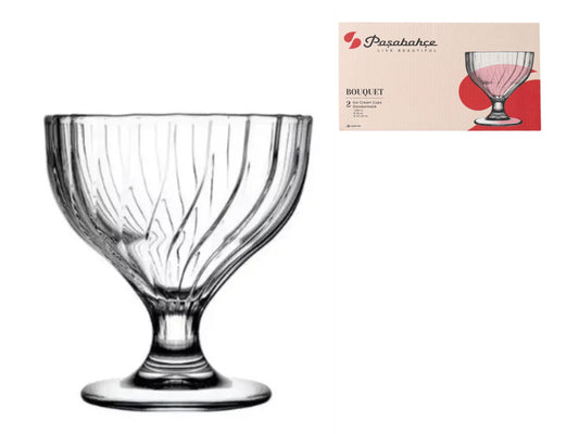 Pasabahce Bouquet Glass Ice Cream Bowls - Set of 2 - GlassLink