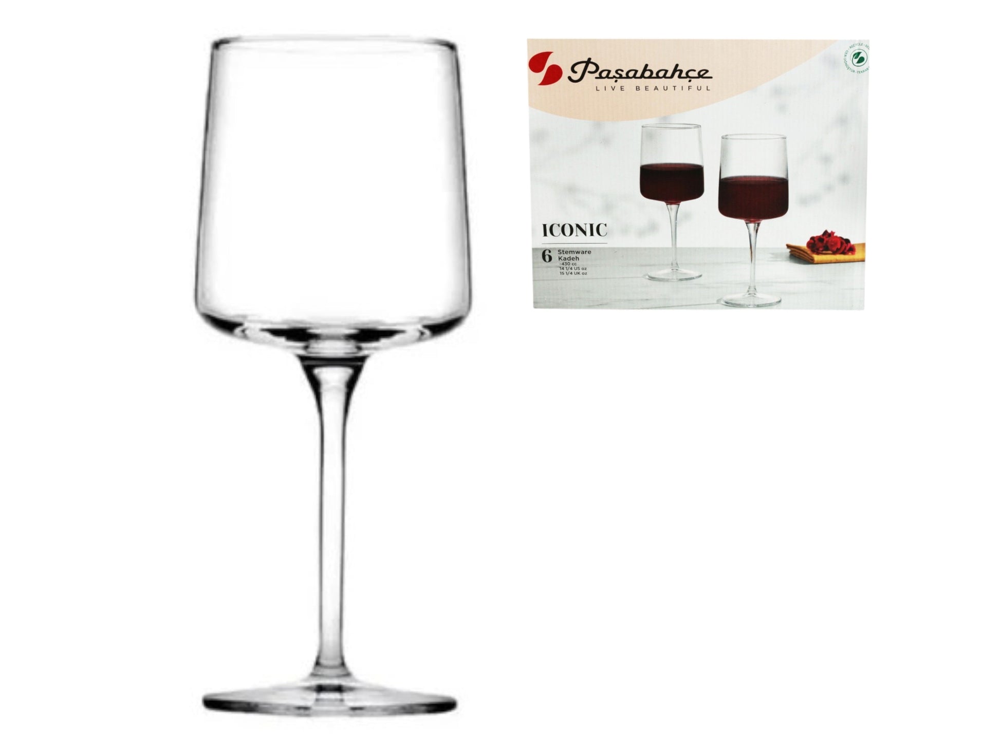 Iconic Crystal Wine Glasses - Set of 6 (430ml) - GlassLink