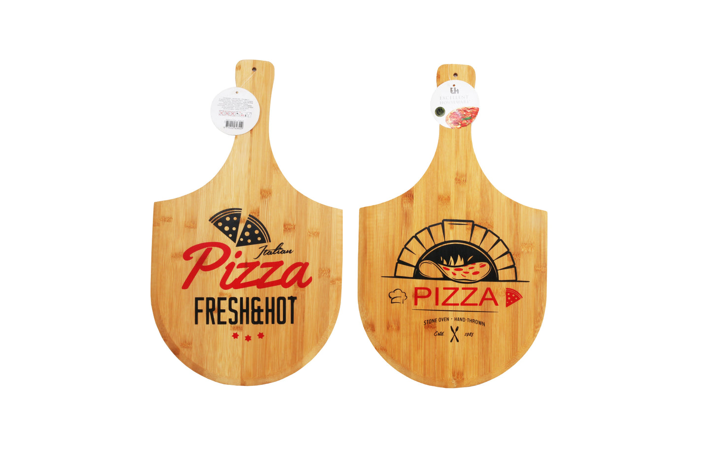 Bamboo Pizza Board Set - 2 Piece Serving Set - GlassLink